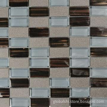 Brown Crytal Glass Mosaic Tiles, 300 x 300mm, 23 x 48mm Unite Size